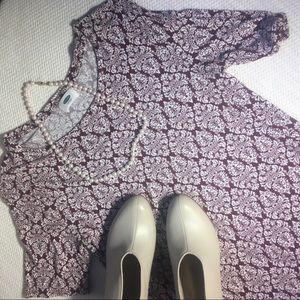 High low damask tee shirt